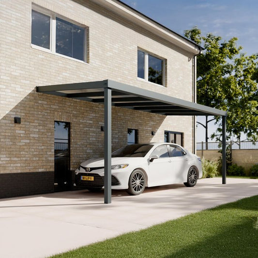 Pratt & Söhne Modern Carport Klar Polycarbonat 16 mm 6 x 2,5 m