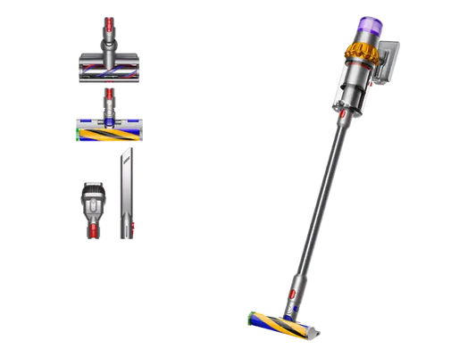 DYSON V15 Detect Absolute kabelloser Staubsauger (Nickel Satin Gelb/Glanz Nickel, 0,76 l, Akkulaufzeit: 60 min)