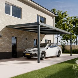 Pratt & Söhne Modern Carport Klar Polycarbonat 16 mm 6 x 3,5 m