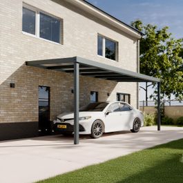 Pratt & Söhne Modern Carport Klar Polycarbonat 16 mm 6 x 2,5 m