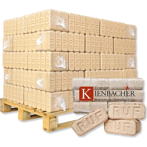 Energie Kienbacher RUF Hartholzbriketts Buche & Eiche | 600 kg Palette (60 x 10 kg)