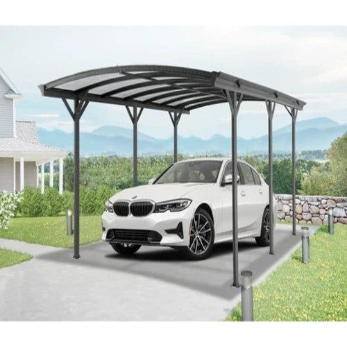 Floraworld Einzelcarport Aluminium mit Bogen 300 cm x 505 cm Anthrazit