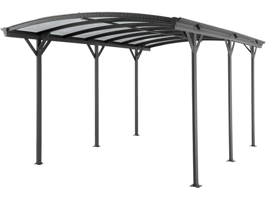 Floraworld Einzelcarport Aluminium mit Bogen 300 cm x 505 cm Anthrazit