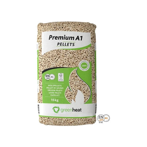 Greenheat Premium Holzpellets 1 Palette 70 Säcke 15kg ENplus A1 Gesamt 1050kg