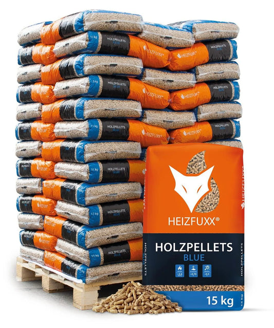 Heizfuxx Blue ENplus A1 Holzpellets Weichholz 15kg x 65 Sack 975kg Palette
