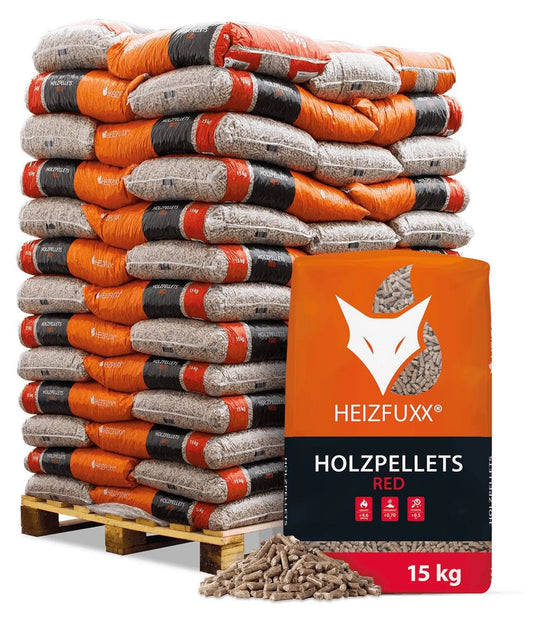 Heizfuxx Red Holzpellets – Hartholz, ENplus® A1, 15 kg x 65 Säcke (975 kg Palette)