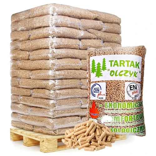 Olczyk Holzpellets – 975 kg Palette (65 Säcke), Premium Holzbrennstoff
