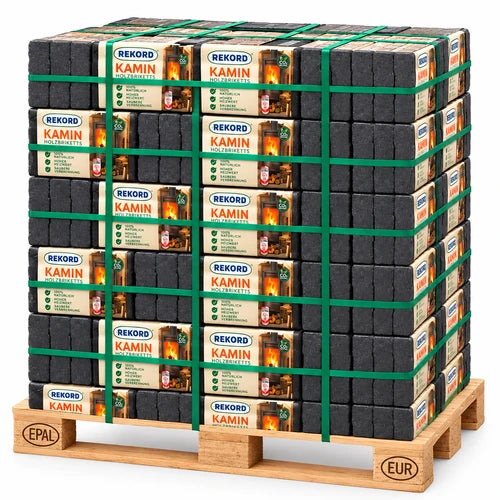 REKORD Braunkohlebriketts 900kg Palette | Kaminbriketts Kohle