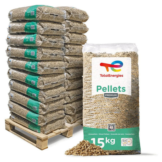 TotalEnergies Premium ENplus A1 Holzpellets 15kg x 65 Sack 975kg Palette