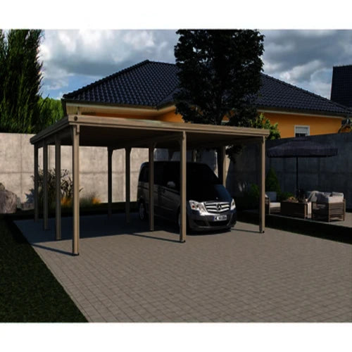 Weka Flachdach-Doppelcarport 618 Gr.2 mit PVC-Dachplatten 603 cm x 612 cm