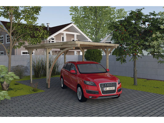Weka Einzelcarport 606 A Gr.1 mit Rundbogen 300 x 500 cm