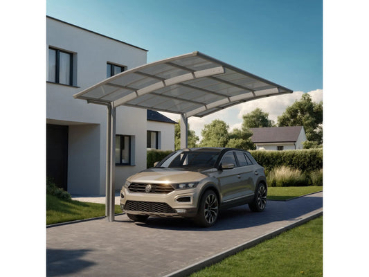 Ximax Carport Portoforte-80 Edelstahl-Look 495 cm x 270 cm