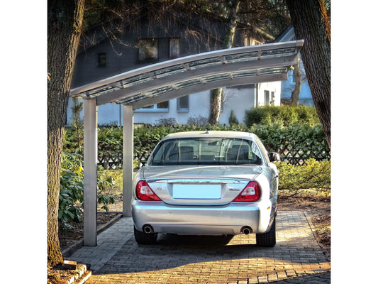 Ximax Carport Portoforte-80 Edelstahl-Look 495 cm x 270 cm