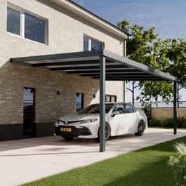 Pratt & Söhne Modern Carport Klar Polycarbonat 16 mm 6 x 4 m